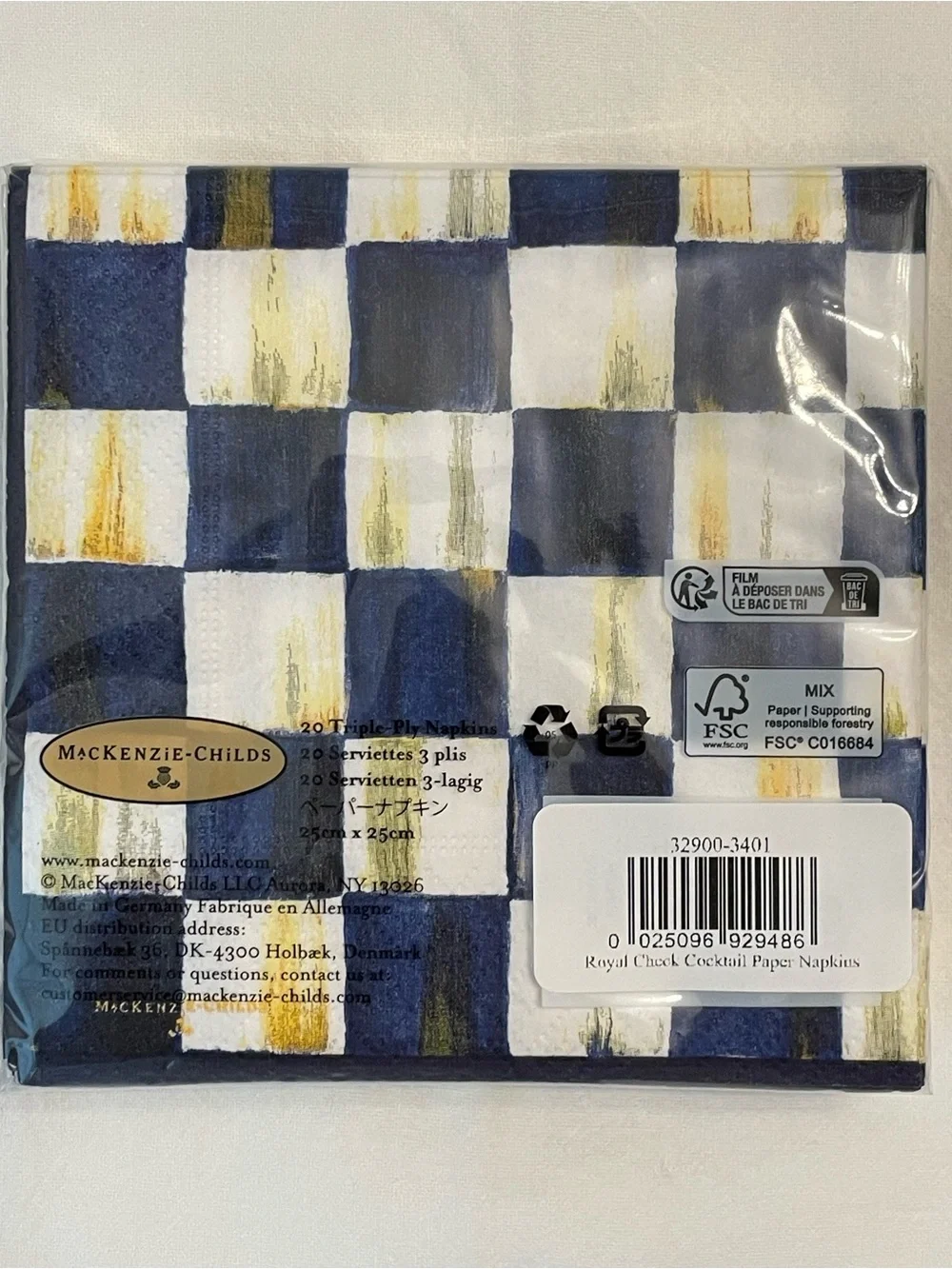 MacKenzie-Childs ROYAL CHECK Napkins